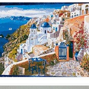 Greece DIY PBN-Paint by Numbers Aesthete Greece 16-by-20 inches Frameless, NEW